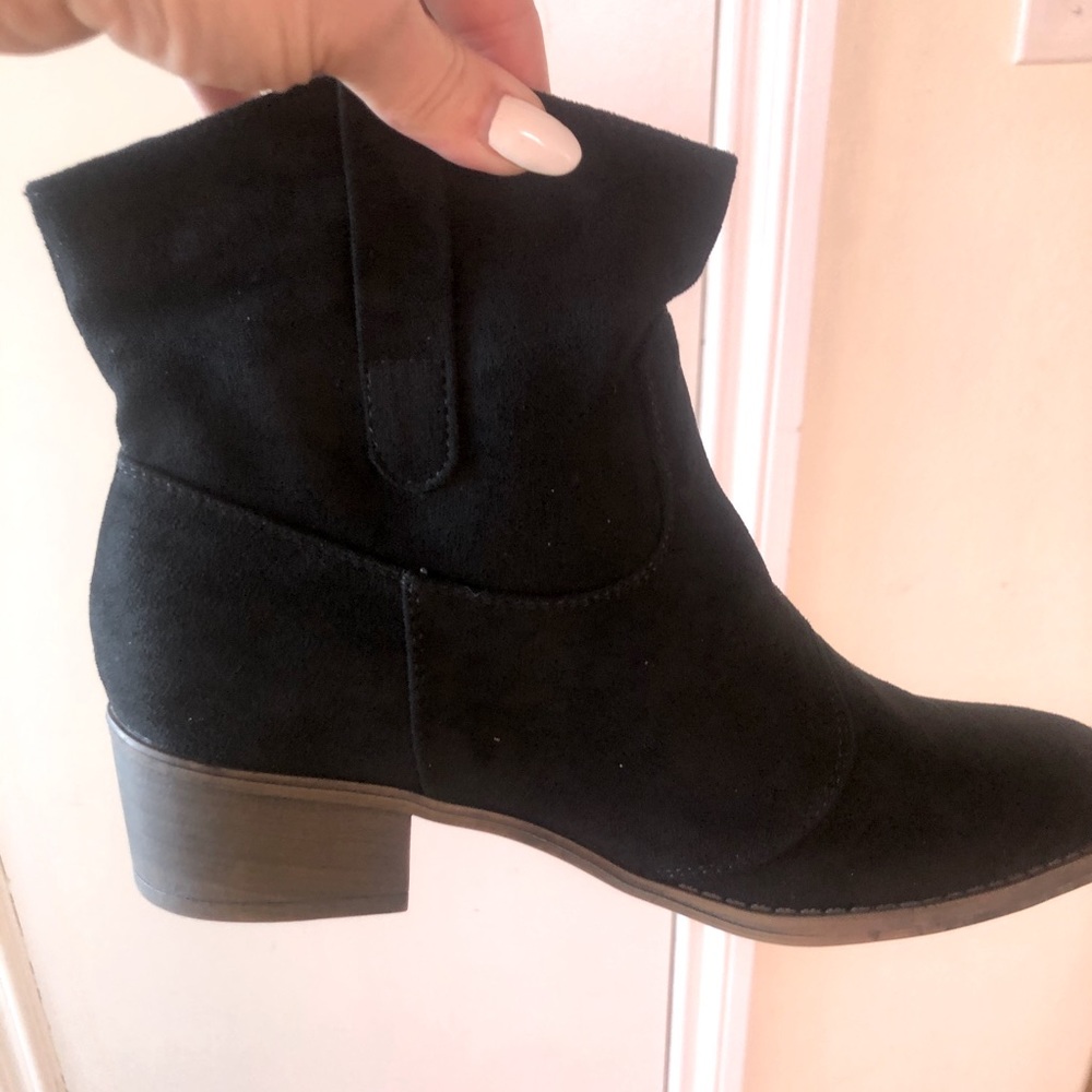 Brand new black suede booties